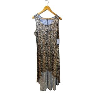 NWT Magazine Leopard print waterfall dress XL
